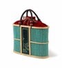 Basket for Lunch | Bamboo Picnic Basket With Top Handle | Ideal for Outdoor Dining and Family Picnics | Wicker Morden Picnic Basket (L35 x W15 x H28 cm)