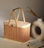 Basket for Lunch | Bamboo Picnic Basket with Top Handle | Wicker Morden Picnic Basket