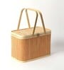 Basket for Lunch | Bamboo Picnic Basket with Top Handle | Wicker Morden Picnic Basket