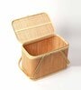 Basket for Lunch | Bamboo Picnic Basket with Top Handle | Wicker Morden Picnic Basket