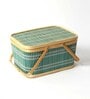 Basket for Lunch | Bamboo Picnic Basket with Top Handle | Wicker Morden Picnic Basket