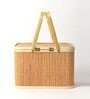 Basket for Lunch | Bamboo Picnic Basket with Top Handle | Wicker Morden Picnic Basket