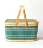 Basket for Lunch | Bamboo Picnic Basket with Top Handle | Wicker Morden Picnic Basket