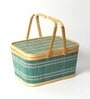 Basket for Lunch | Bamboo Picnic Basket with Top Handle | Wicker Morden Picnic Basket
