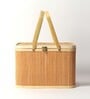 Basket for Lunch | Bamboo Picnic Basket with Top Handle | Wicker Morden Picnic Basket