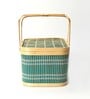 Basket for Lunch | Bamboo Picnic Basket with Top Handle | Wicker Morden Picnic Basket