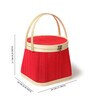 Basket for Lunch | Wicker Morden Picnic Basket | Bamboo Picnic Basket with Top Handle | Ideal for Outdoor Dining and Family Picnics (Red)