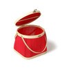 Basket for Lunch | Wicker Morden Picnic Basket | Bamboo Picnic Basket with Top Handle | Ideal for Outdoor Dining and Family Picnics (Red)