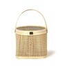 Basket for Lunch | Wicker Morden Picnic Basket | Bamboo Picnic Basket with Top Handle | Ideal for Outdoor Dining and Family Picnics (Beige)