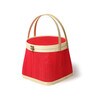 Basket for Lunch | Wicker Morden Picnic Basket | Bamboo Picnic Basket with Top Handle | Ideal for Outdoor Dining and Family Picnics (Red)