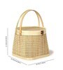 Basket for Lunch | Wicker Morden Picnic Basket | Bamboo Picnic Basket with Top Handle | Ideal for Outdoor Dining and Family Picnics (Beige)