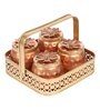 Basket With 4 Metal Jars