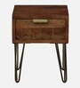 Basse Mango Wood Bedside Table In Rustic Teak Finish