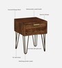 Basse Mango Wood Bedside Table In Rustic Teak Finish