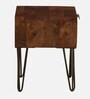 Basse Mango Wood Bedside Table In Rustic Teak Finish