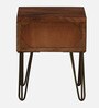 Basse Mango Wood Bedside Table In Rustic Teak Finish