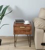 Basse Mango Wood Bedside Table In Rustic Teak Finish