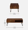 Basse Mango Wood Coffee Table In Rustic Teak Finish With Drawers