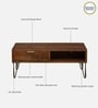 Basse Mango Wood Coffee Table In Rustic Teak Finish With Drawers
