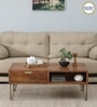 Basse Mango Wood Coffee Table In Rustic Teak Finish With Drawers