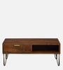 Basse Mango Wood Coffee Table In Rustic Teak Finish With Drawers