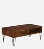 Basse Mango Wood Coffee Table In Rustic Teak Finish With Drawers