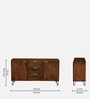 Basse Mango Wood Sideboard In Rustic Teak Finish With Drawers