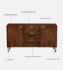 Basse Mango Wood Sideboard In Rustic Teak Finish With Drawers