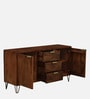 Basse Mango Wood Sideboard In Rustic Teak Finish With Drawers