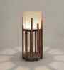 Bastian Wooden Table Lamp with Jute Shade & Brown Base