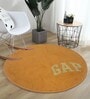 Yellow Cotton 2.13 Ft Round Carpet