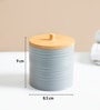 Grey Plastic & Bamboo Bathroom Accessory Set