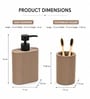 Brown Plastic Bathroom Accessories Set Of 2
