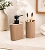Brown Plastic Bathroom Accessories Set Of 2