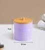 Purple Plastic & Bamboo Bathroom Accessory Set