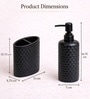 Black Plastic Diamond Cut Bathroom Accessories Set Of 2