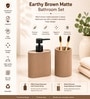 Brown Plastic Bathroom Accessories Set Of 2