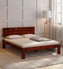 Bavaria Sheesham Wood Queen Size Bed In Scratch Resistant Honey Oak