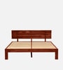 Bavaria Sheesham Wood Queen Size Bed In Scratch Resistant Honey Oak