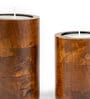 Baya Brown Wood Table Tea Light Holder