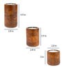 Baya Brown Wood Table Tea Light Holder