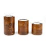Baya Brown Wood Table Tea Light Holder