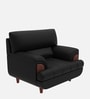 Bayflow Leatherette 1 Seater Sofa In Black Colour