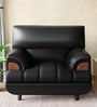 Bayflow Leatherette 1 Seater Sofa In Black Colour