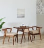 Bayuex Sheesham Wood 2 Seater Cafe Table Set In Rustic Teak Finish