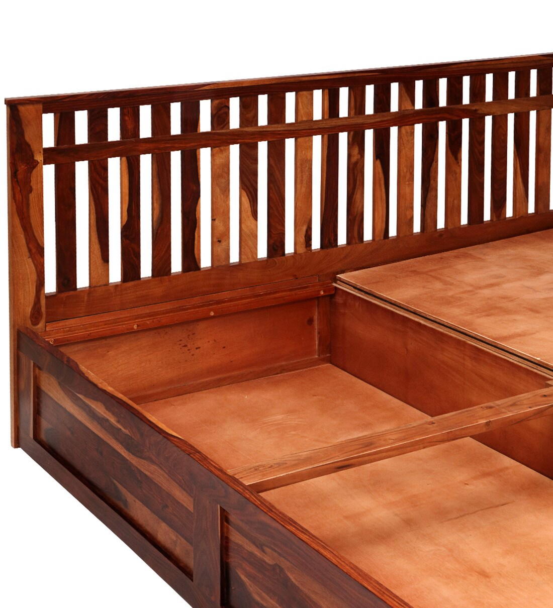 Buy Beatrice Sheesham Wood King Size Bed in Honey Finish with Box