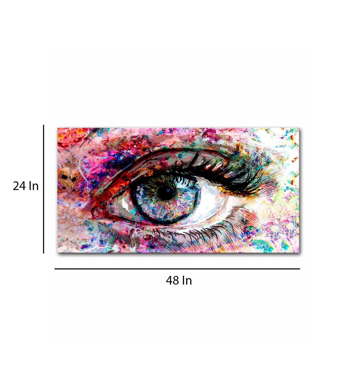 wallmantra Beautiful Colors Splash Eyes Modern Design / 1 Pieces Canvas  Print Wall Hanging/Stretched and Framed on Wood / 44 W x 24 H/Home Decor  for Living Room, Bedroom, Office Decoration 