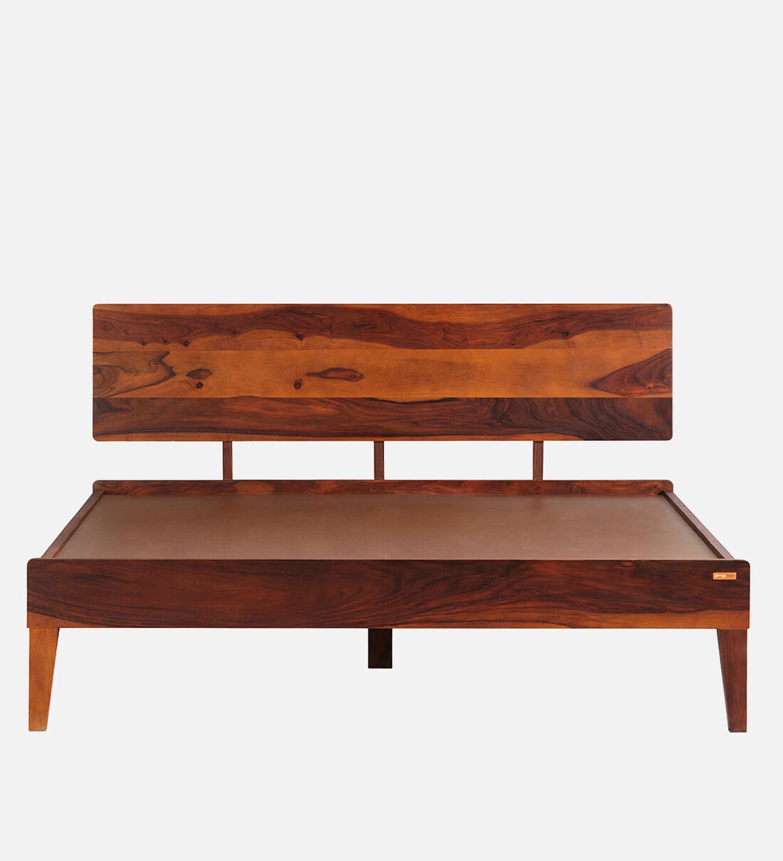 Buy Sheesham Wood Queen Size Bed in Honey Brown Finish Online Modern