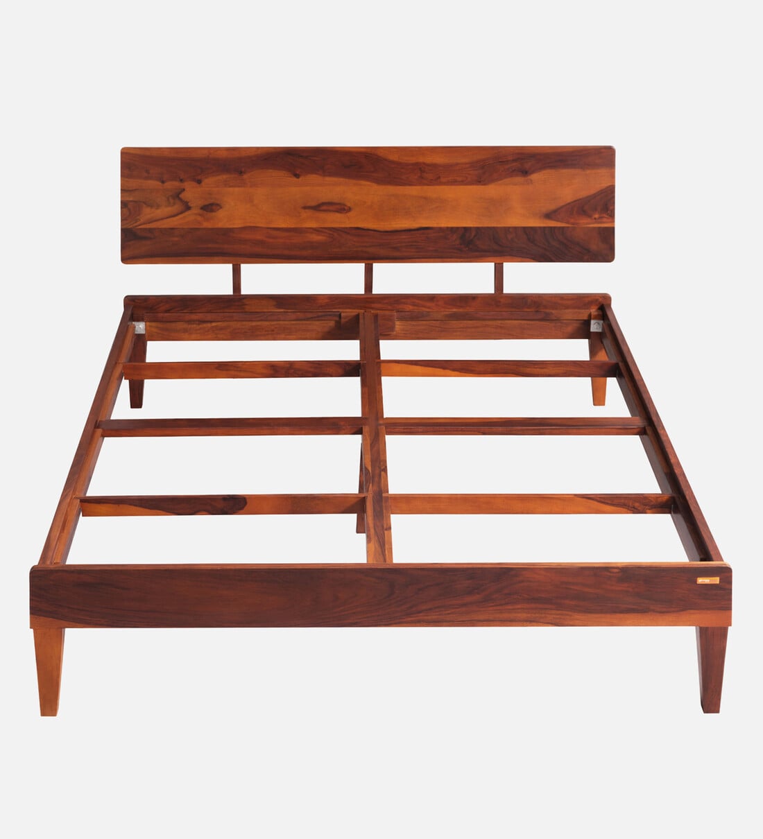 Buy Sheesham Wood Queen Size Bed in Honey Brown Finish Online Modern