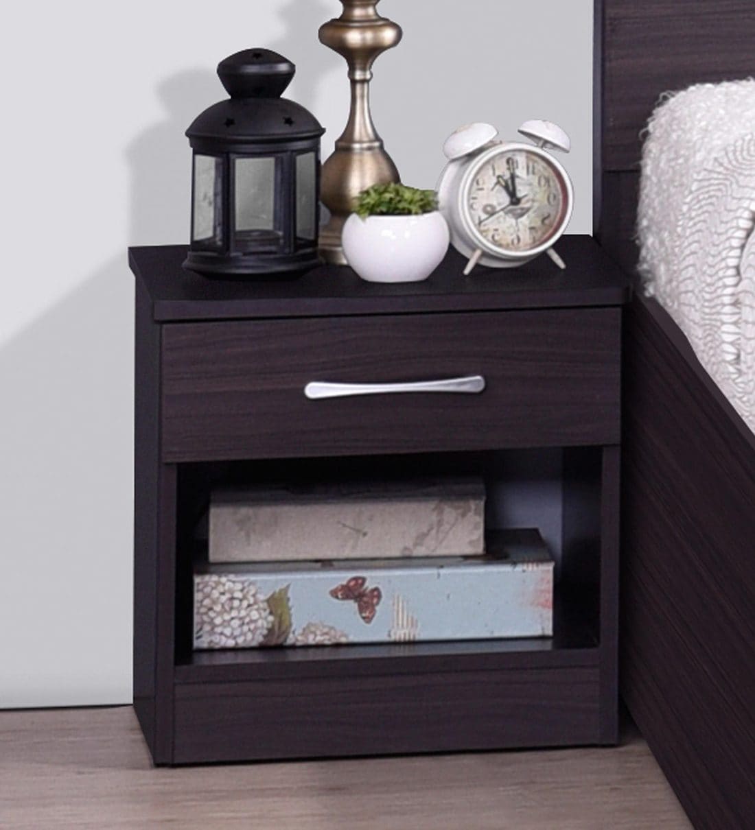 Buy Tomo Bedside Table in Walnut Finish By Mintwud Online Modern
